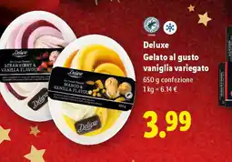 Lidl Deluxe Gelato al gusto vaniglia variegato offerta
