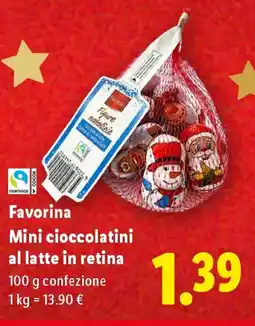 Lidl Favorina Mini cioccolatini al latte in retina offerta