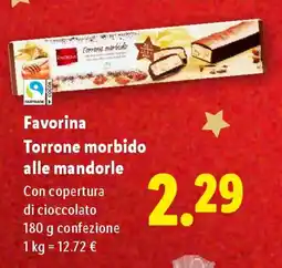 Lidl Favorina Torrone morbido alle mandorle offerta
