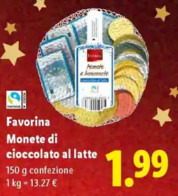 Lidl Favorina Monete di cioccolato al latte offerta