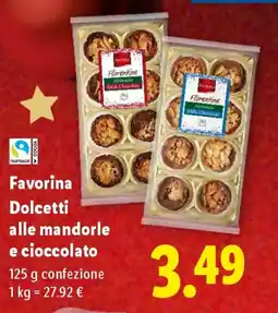 Lidl Favorina Dolcetti alle mandorle e cioccolato offerta