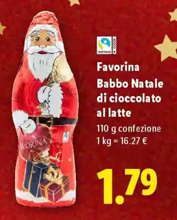 Lidl Favorina Babbo Natale di cioccolato al latte offerta