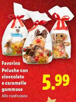Lidl Favorina Peluche con cioccolato e caramelle gommose offerta
