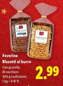 Lidl Favorina Biscotti al burro offerta