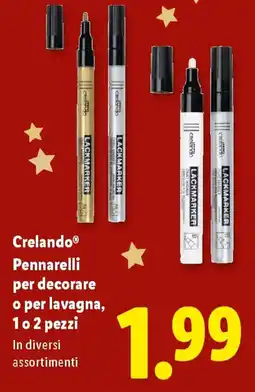 Lidl Crelando Pennarelli per decorare o per lavagna, 1 o 2 pezzi offerta