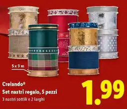 Lidl Crelando Set nastri regalo, 5 pezzi offerta