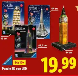 Lidl Puzzle 3D con LED offerta
