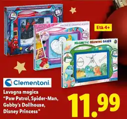 Lidl Clementoni Lavagna magica "Paw Patrol, Spider Man, Gabby's Dollhouse, Disney Princess" offerta