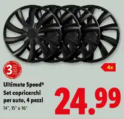 Lidl Ultimate Speed Set copricerchi per auto, 4 pezzi offerta