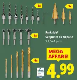 Lidl Parkside Set punte da trapano offerta