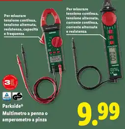 Lidl Parkside Multimetro a penna o amperometro a pinza offerta