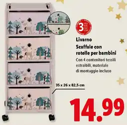 Lidl Livarno Scaffale con rotelle per bambini offerta