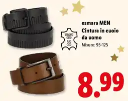 Lidl esmara MEN Cintura in cuoio da uomo offerta