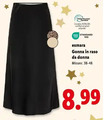 Lidl esmara Gonna in raso da donna offerta