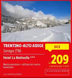Lidl TRENTINO-ALTO ADIGE Hotel La Molinella offerta