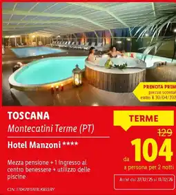 Lidl TOSCANA Hotel Manzoni offerta