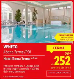 Lidl VENETO Hotel Roma Terme offerta