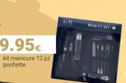 Tigotà KOB kit manicure 12 pz pochette offerta