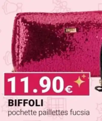 BIFFOLI pochette paillettes fucsia