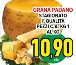 Iper Triscount Grana padano stagionato i° qualità pezzi c.a. offerta