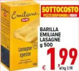 Iper Triscount Barilla emiliane lasagne offerta