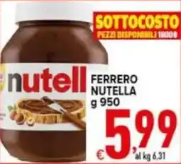 Iper Triscount Ferrero nutella offerta