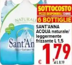 Iper Triscount SANT'ANNA ACQUA naturale/ leggermente frizzante offerta