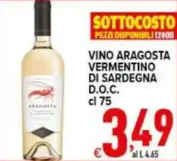 Iper Triscount Vino aragosta vermentino di sardegna d.o.c. offerta