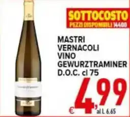Iper Triscount Mastri vernacoli vino gewurztraminer d.o.c. offerta