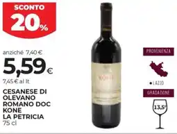 Coop Cesanese di olevano romano doc KONE LA PETRICIA offerta