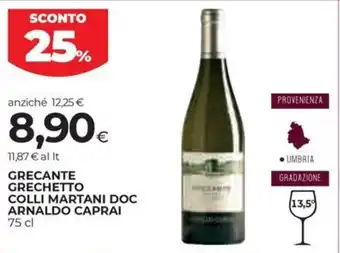 Coop Grechetto grecante colli martani doc ARNALDO CAPRAI offerta