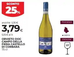 Coop Orvieto doc campo della fiera CASTELLO DI CORBARA offerta