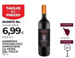 Coop Maremma toscana DOC sangiovese LA VIGNA DEL TOCCO offerta