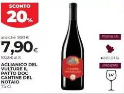 Coop Aglianico del vulture il patto doc CANTINE DEL NOTAIO offerta