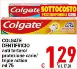 Iper Triscount COLGATE DENTIFRICIO anti tartaro/ protezione carie/ triple action offerta
