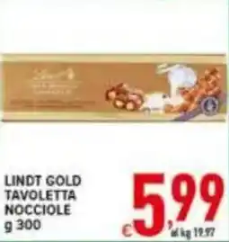 Iper Triscount Lindt gold tavoletta nocciole offerta