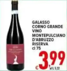 Iper Triscount Galasso corno grande vino montepulciano d'abruzzo riserva offerta