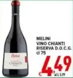 Iper Triscount Melini vino chianti riserva d.o.c.g. offerta