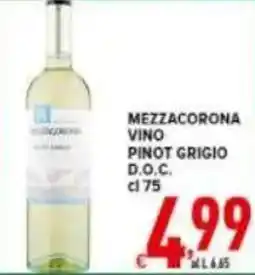 Iper Triscount Mezzacorona vino pinot grigio d.o.c. offerta