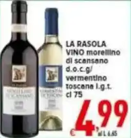Iper Triscount LA RASOLA VINO morellino di scansano d.o.c.g/ vermentino toscana l.g.t. offerta