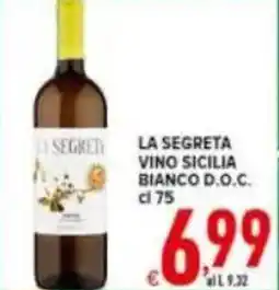 Iper Triscount La segreta vino sicilia bianco d.o.c. offerta