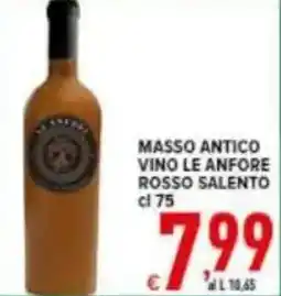 Iper Triscount Masso antico vino le anfore rosso salento offerta