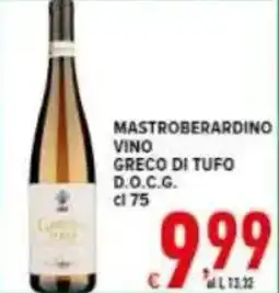Iper Triscount Mastroberardino vino greco di tufo d.o.c.g. offerta