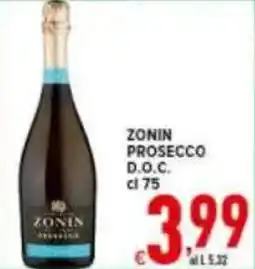 Iper Triscount Zonin prosecco d.o.c. offerta
