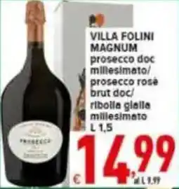 Iper Triscount VILLA FOLINI MAGNUM prosecco doc offerta