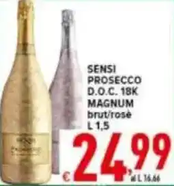 Iper Triscount Sensi prosecco d.o.c. 18k magnum brut/rose offerta