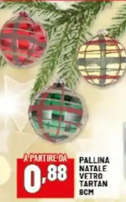 Risparmio Casa Pallina natale vetro tartan 8cm offerta