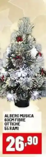 Risparmio Casa Albero musica 60cm fibre ottiche 55 rami offerta