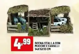 Risparmio Casa Scena stalla con mucche e cavalli 14x15x13 cm offerta