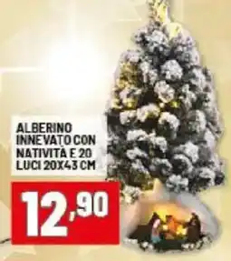 Risparmio Casa Alberino innevato con natività e 20 luci 20x43 cm offerta